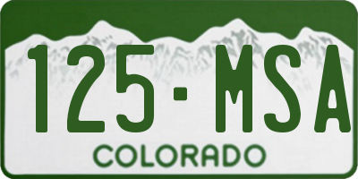CO license plate 125MSA