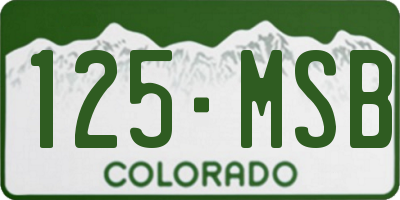 CO license plate 125MSB