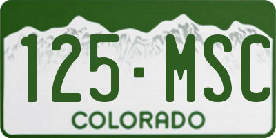 CO license plate 125MSC
