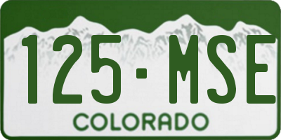 CO license plate 125MSE