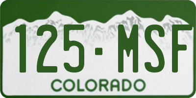CO license plate 125MSF