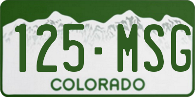 CO license plate 125MSG