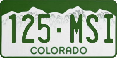 CO license plate 125MSI