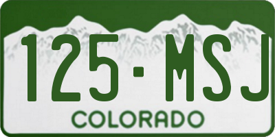 CO license plate 125MSJ