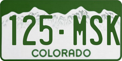 CO license plate 125MSK