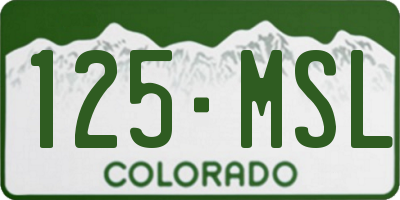 CO license plate 125MSL