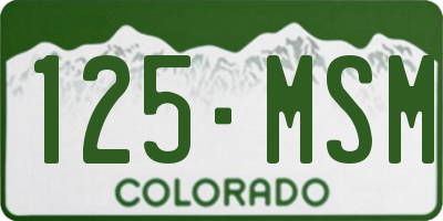 CO license plate 125MSM
