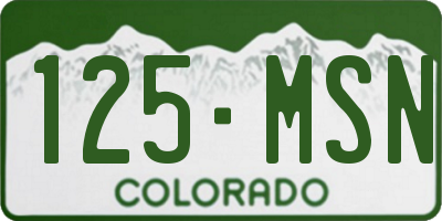 CO license plate 125MSN