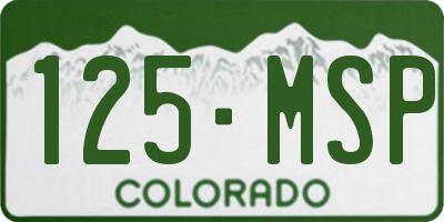 CO license plate 125MSP