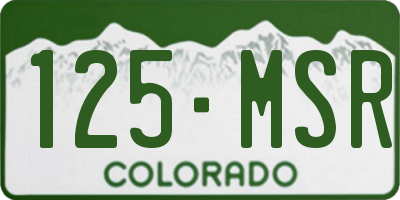 CO license plate 125MSR