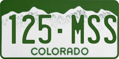 CO license plate 125MSS