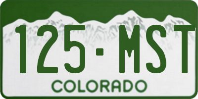 CO license plate 125MST