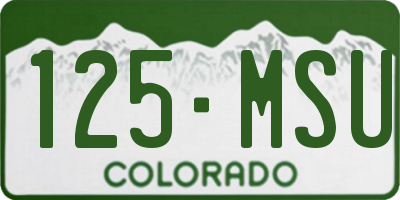 CO license plate 125MSU