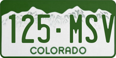CO license plate 125MSV