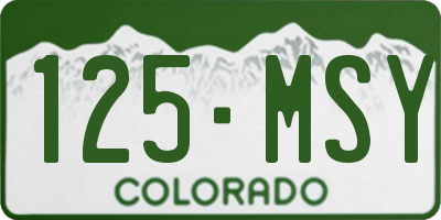 CO license plate 125MSY