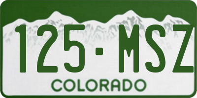 CO license plate 125MSZ