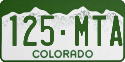 CO license plate 125MTA