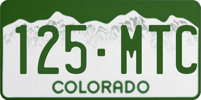 CO license plate 125MTC