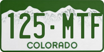 CO license plate 125MTF