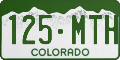 CO license plate 125MTH