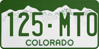 CO license plate 125MTO