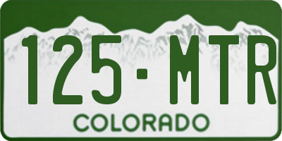 CO license plate 125MTR