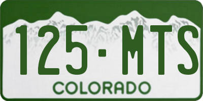 CO license plate 125MTS