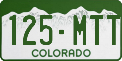 CO license plate 125MTT