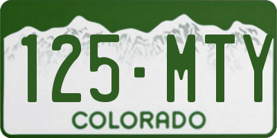 CO license plate 125MTY