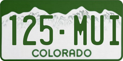 CO license plate 125MUI