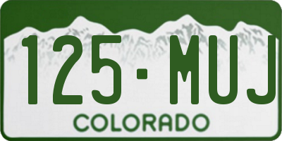 CO license plate 125MUJ