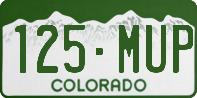 CO license plate 125MUP