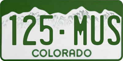 CO license plate 125MUS