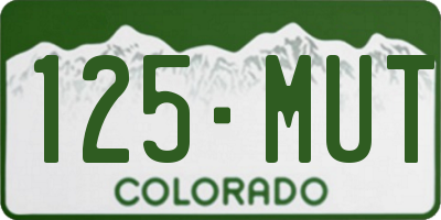 CO license plate 125MUT