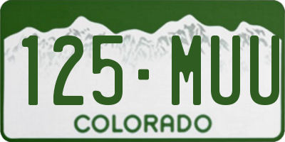 CO license plate 125MUU