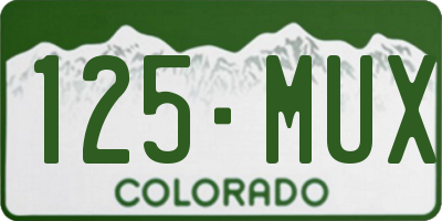 CO license plate 125MUX