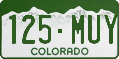 CO license plate 125MUY