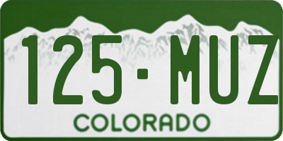 CO license plate 125MUZ