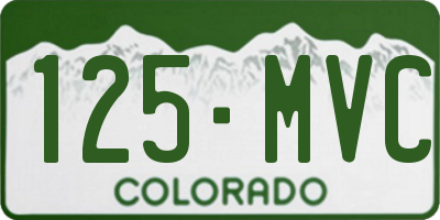 CO license plate 125MVC