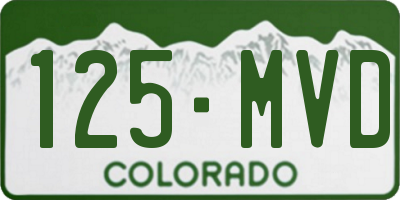 CO license plate 125MVD