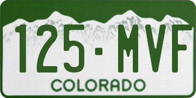 CO license plate 125MVF