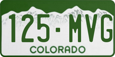 CO license plate 125MVG