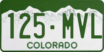 CO license plate 125MVL