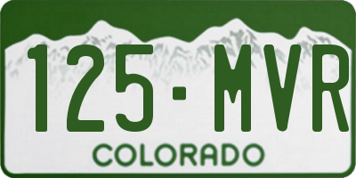 CO license plate 125MVR