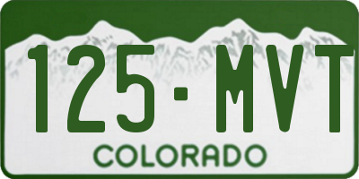 CO license plate 125MVT