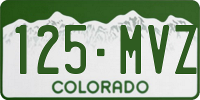 CO license plate 125MVZ