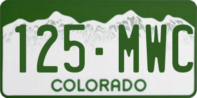 CO license plate 125MWC