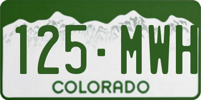 CO license plate 125MWH