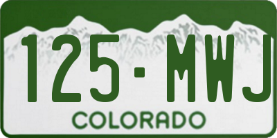 CO license plate 125MWJ