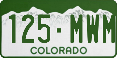 CO license plate 125MWM